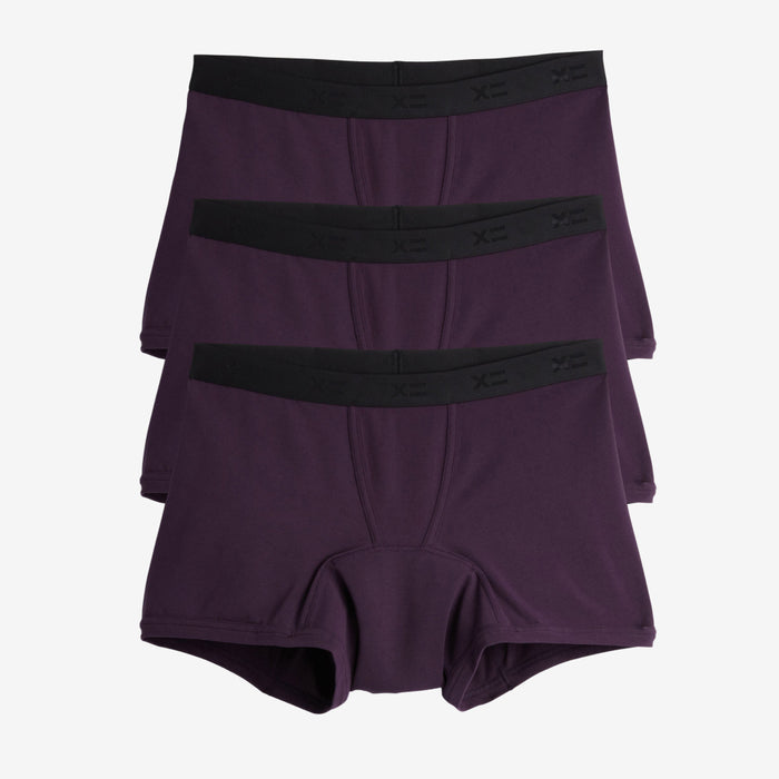 First Line Period 4.5" Trunks 3-Pack - Plum