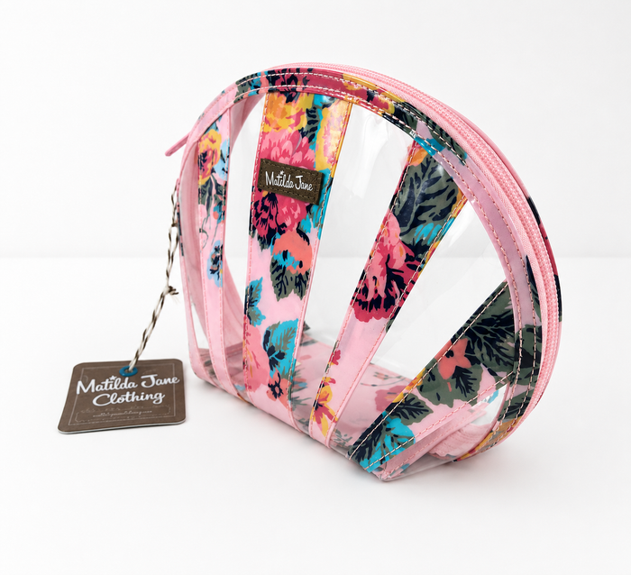 Floral Seashell Clear Cosmetic Bag