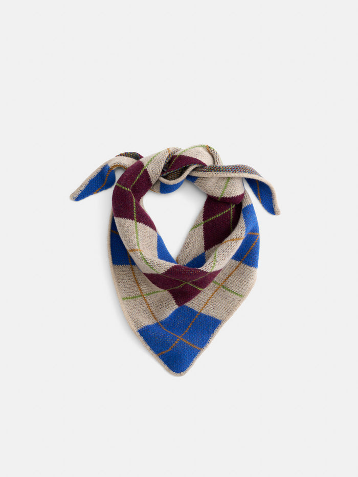 Flynn Argyle Handkerchief Scarf in Wool