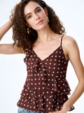 Francie Top in Brown Starburst Print