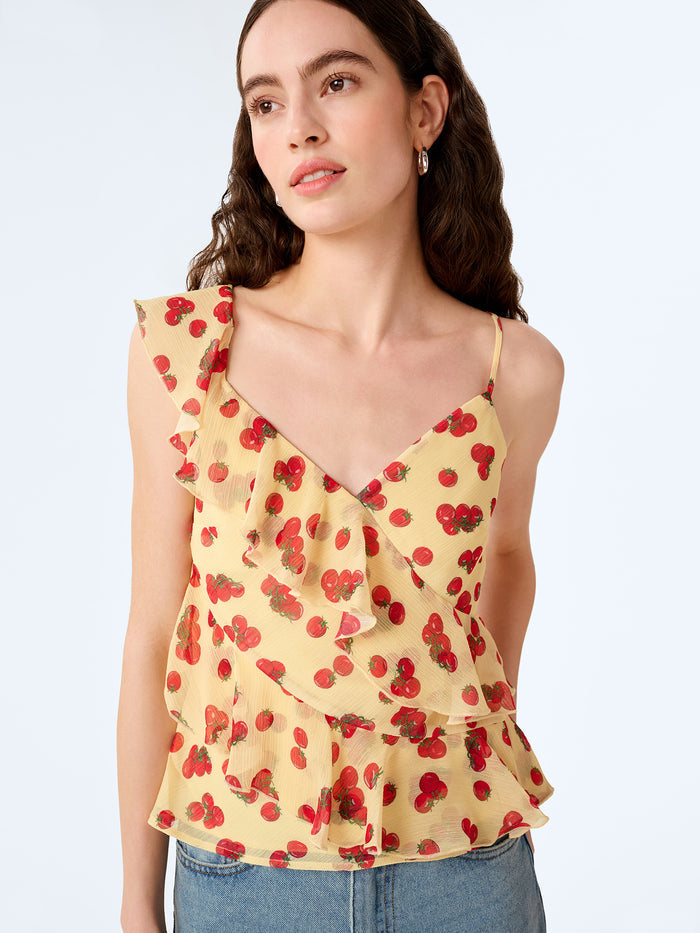 Francie Top in Tomato Print