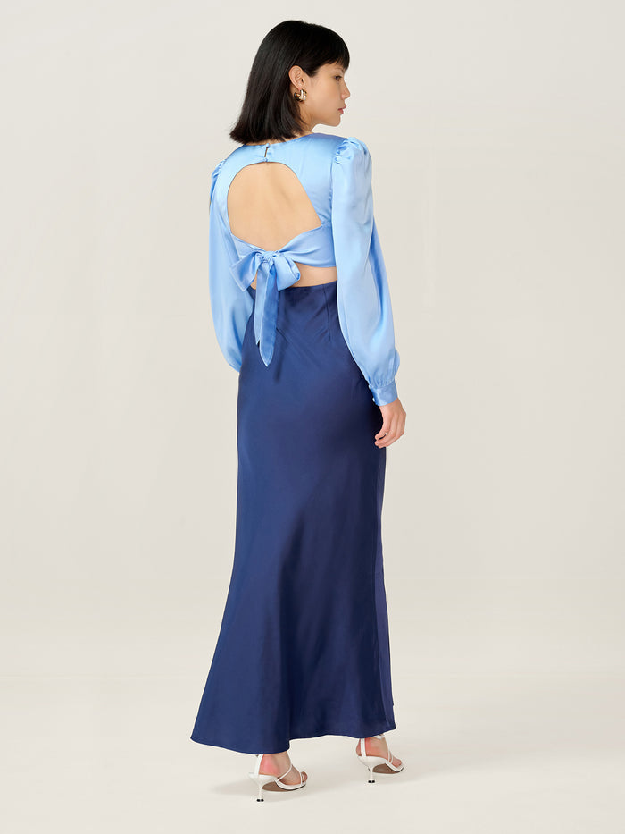Francoise Dress in Blue and Navy