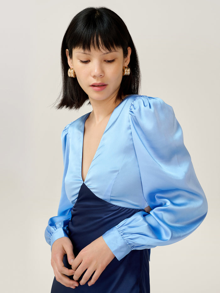 Francoise Dress in Blue and Navy
