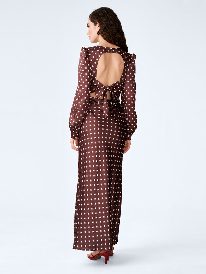 Francoise Dress in Brown Starburst