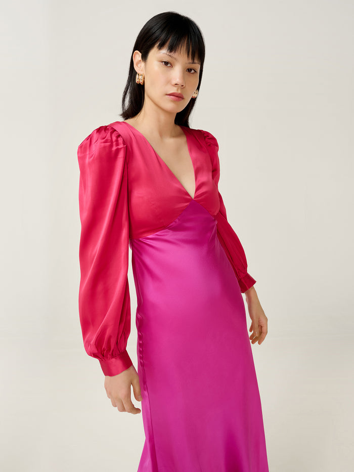 Francoise Dress in Red and Pink