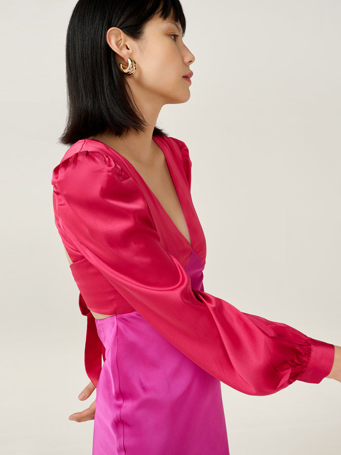 Francoise Dress in Red and Pink