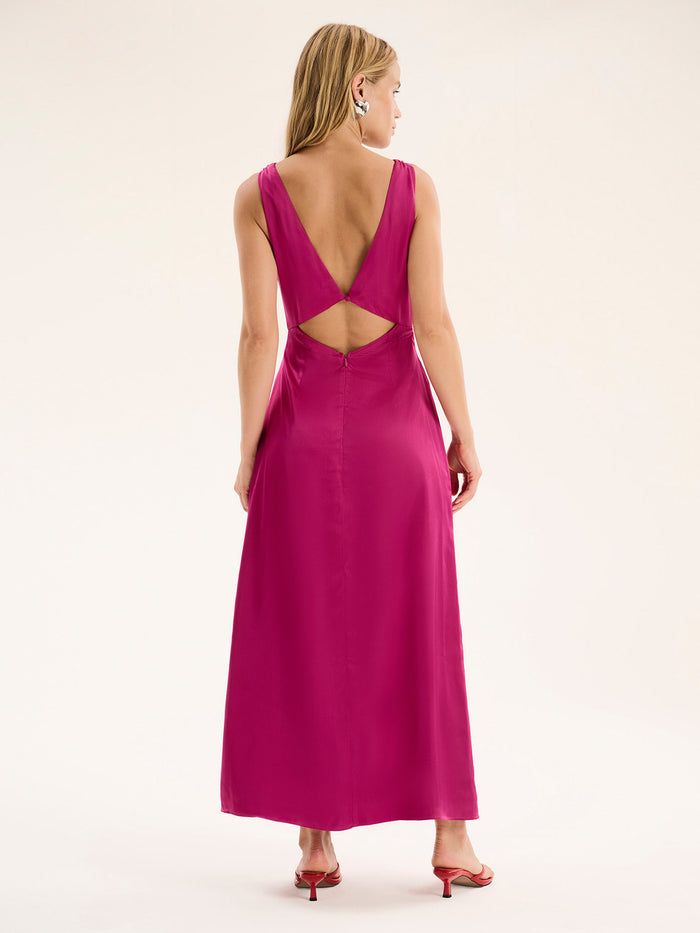 Fredrika Ring Detail Dress in Magenta