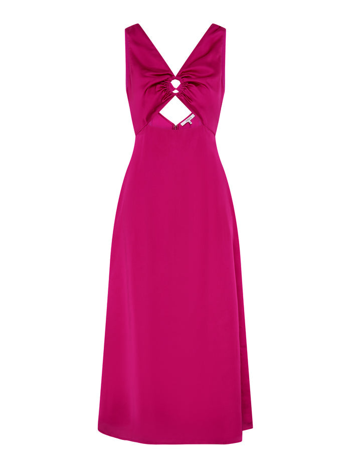 Fredrika Ring Detail Dress in Magenta