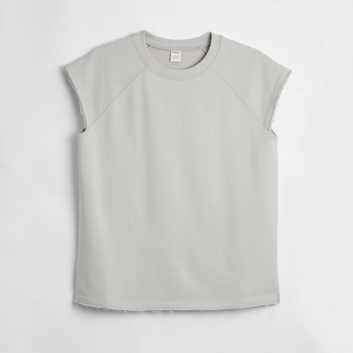 French Terry Cut Off Crew - Concrete Gray