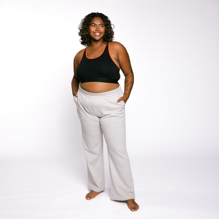 French Terry Flare Pant - Concrete Gray