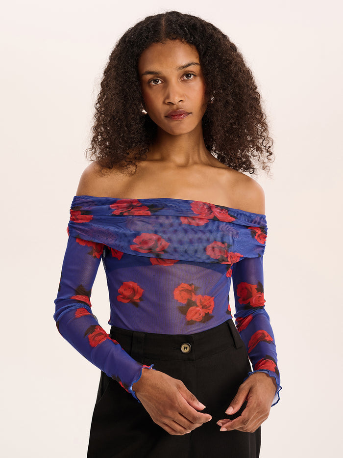 Freya Rose Print Top in Multi