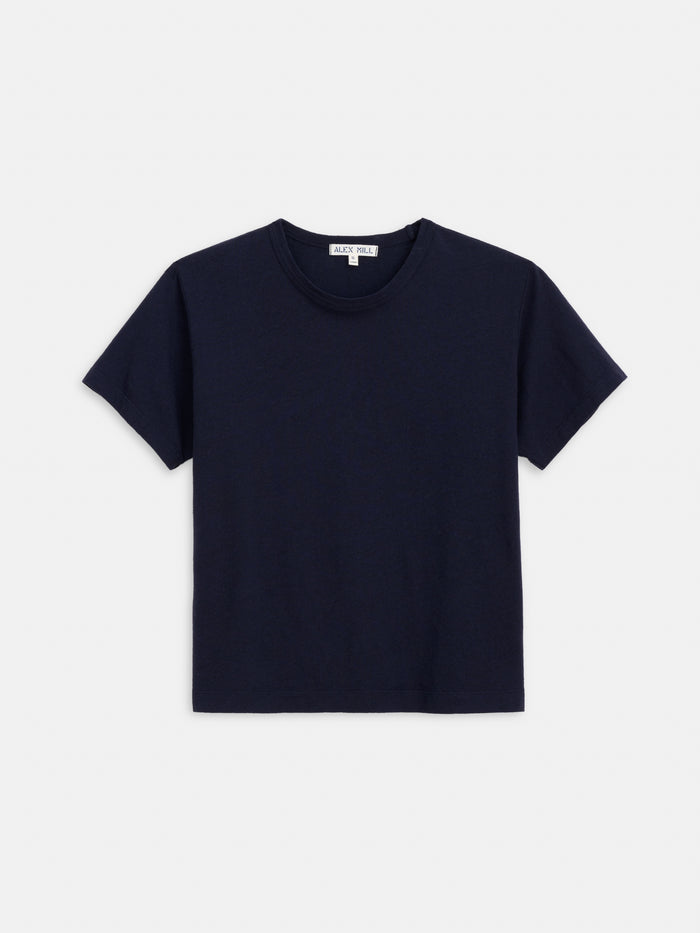 Garcon Tee In Linen Cotton In Dark Navy