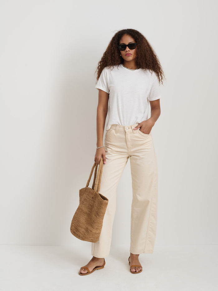 Garcon Tee In Linen Cotton In White