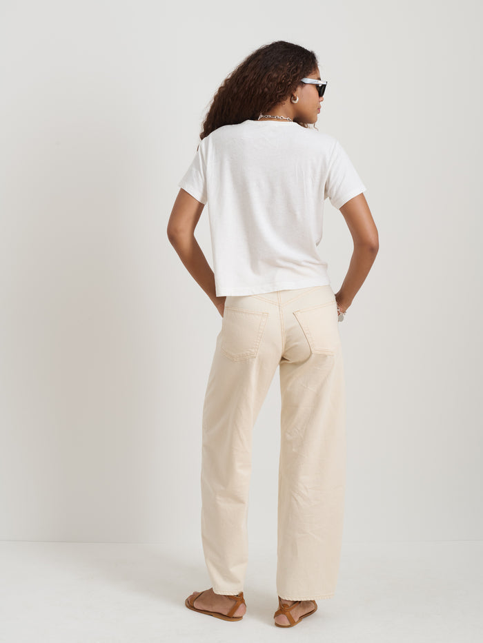 Garcon Tee In Linen Cotton In White