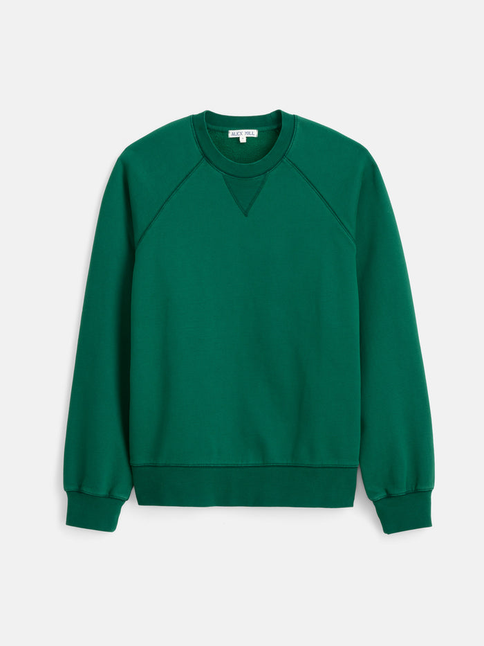 Garment Dye Raglan Sweatshirt in Cotton Fleece