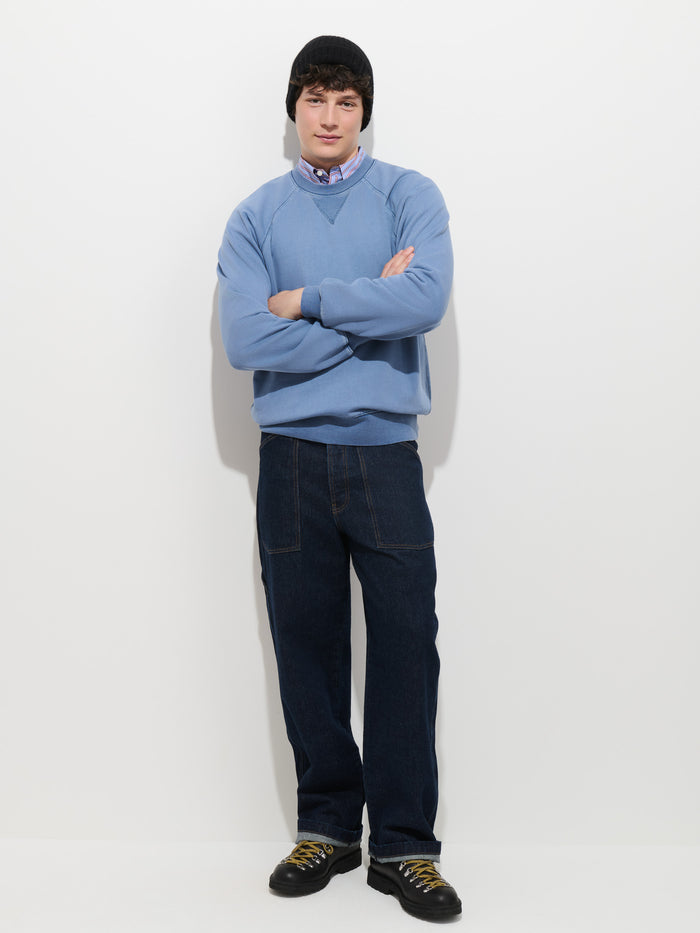 Garment Dye Raglan Sweatshirt in Cotton Fleece