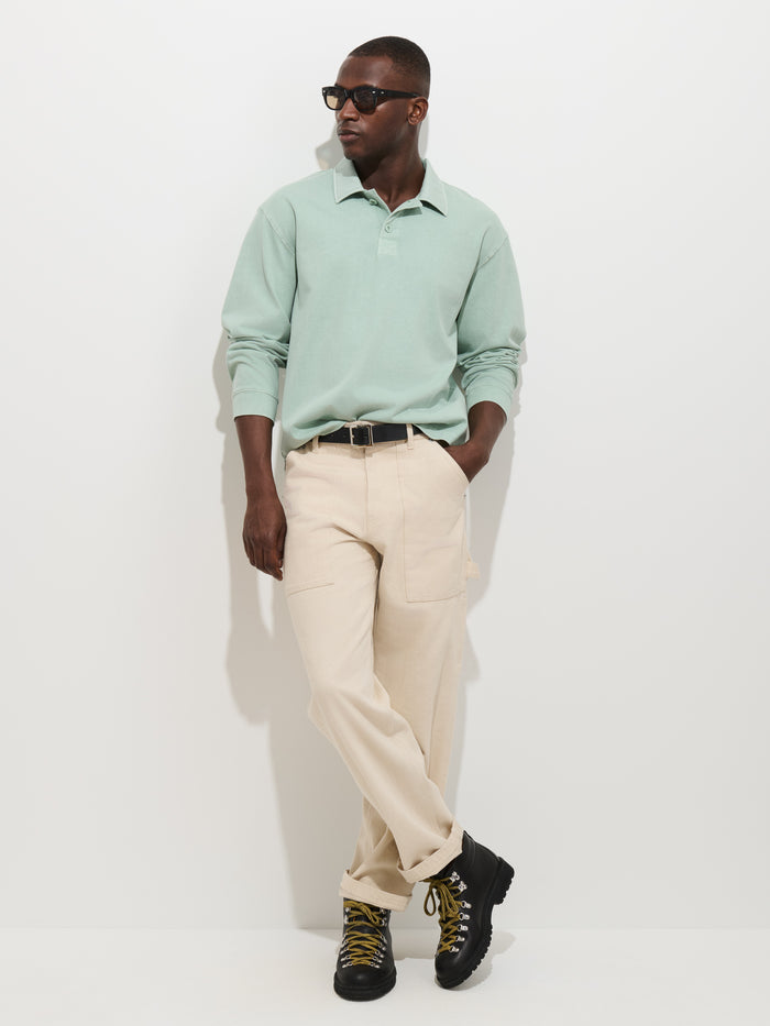 Garment Dyed Rugby Shirt In Cotton Jersey