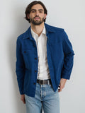 Garment Dyed Work Jacket In Recycled Denim In French Navy