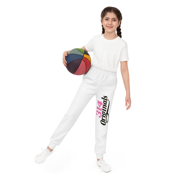 Girl's Joggers — '314 Originals' Graphic Sweatpants (White) - 314 Originals