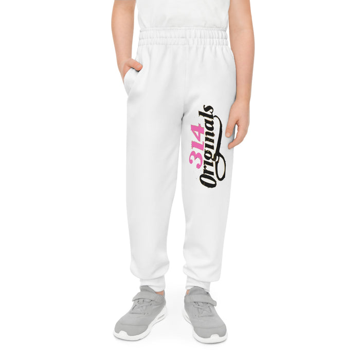 Girl's Joggers — '314 Originals' Graphic Sweatpants (White) - 314 Originals