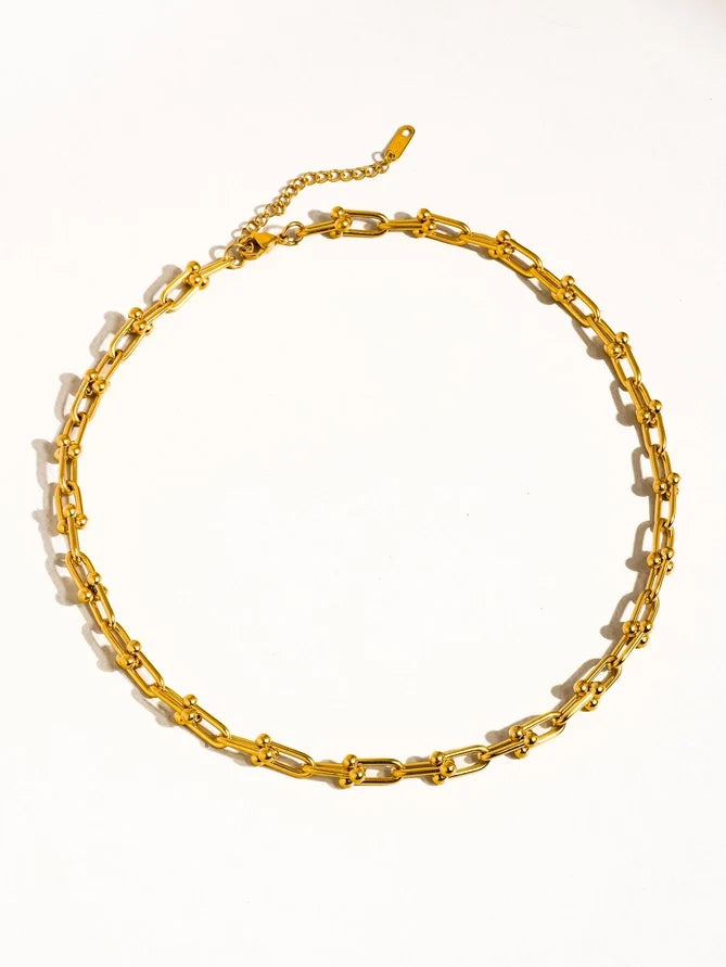 Golden Orbit Chain Necklace