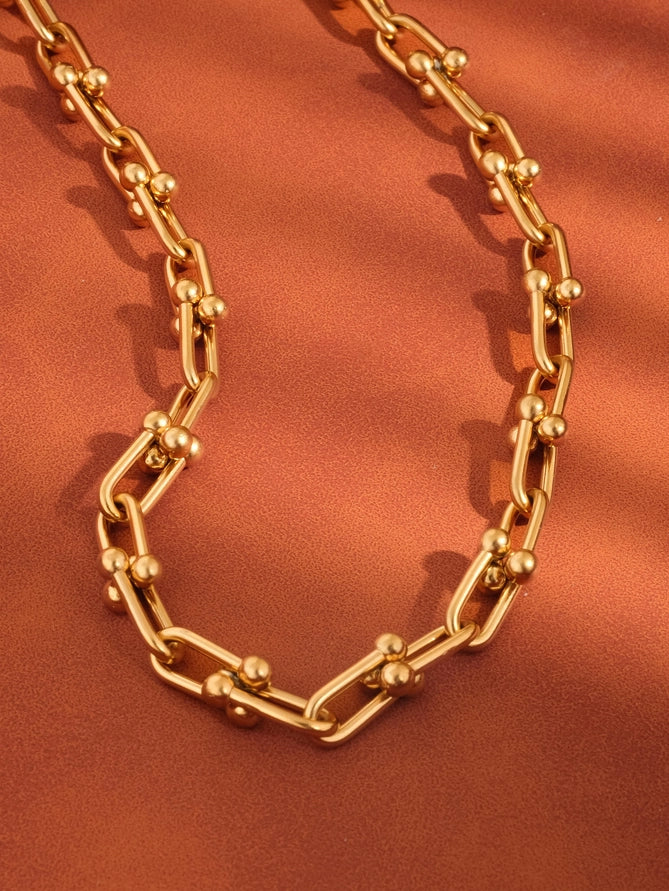Golden Orbit Chain Necklace
