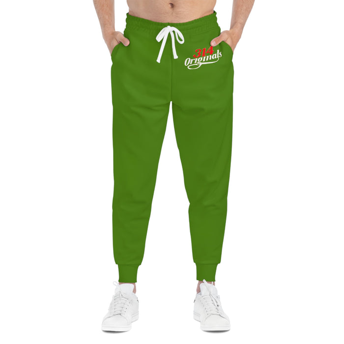 Green 314 Originals Athletic Joggers – Retro Script Logo Sweatpants - 314 Originals
