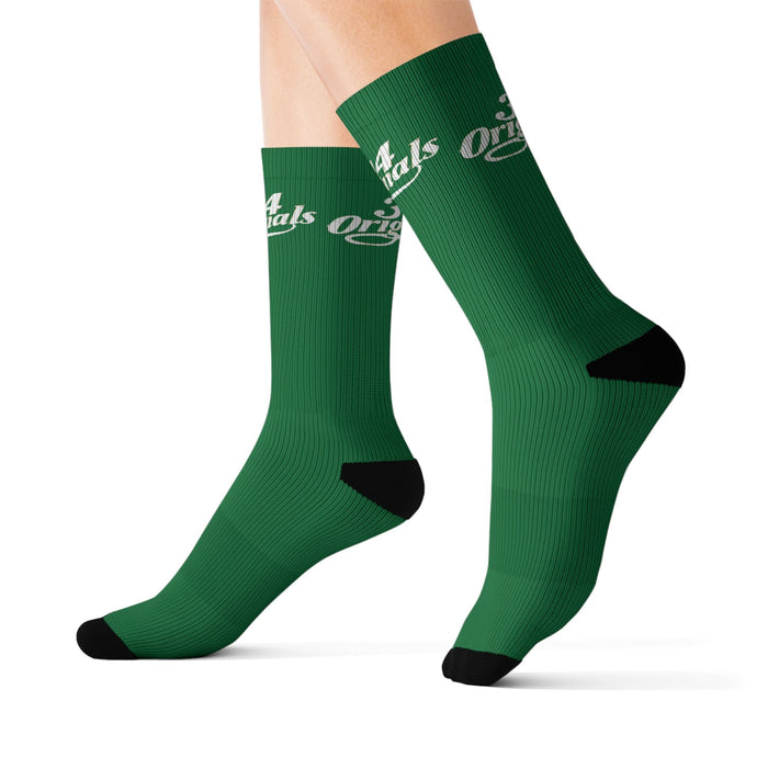 Green Sublimation Socks with '314 Originals' Script — Athletic Crew Socks - 314 Originals