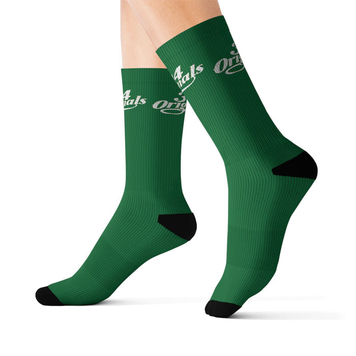 Green Sublimation Socks with '314 Originals' Script — Athletic Crew Socks - 314 Originals