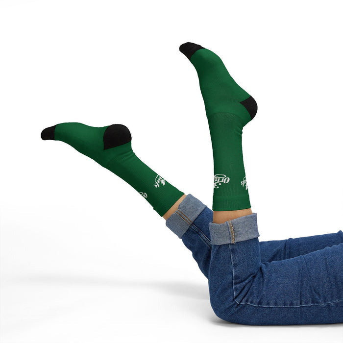 Green Sublimation Socks with '314 Originals' Script — Athletic Crew Socks - 314 Originals