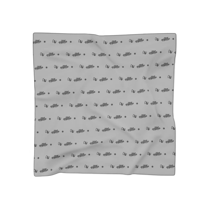 Grey and Black Logo Scarf - Script Pattern Polyester Scarf - 314 Originals
