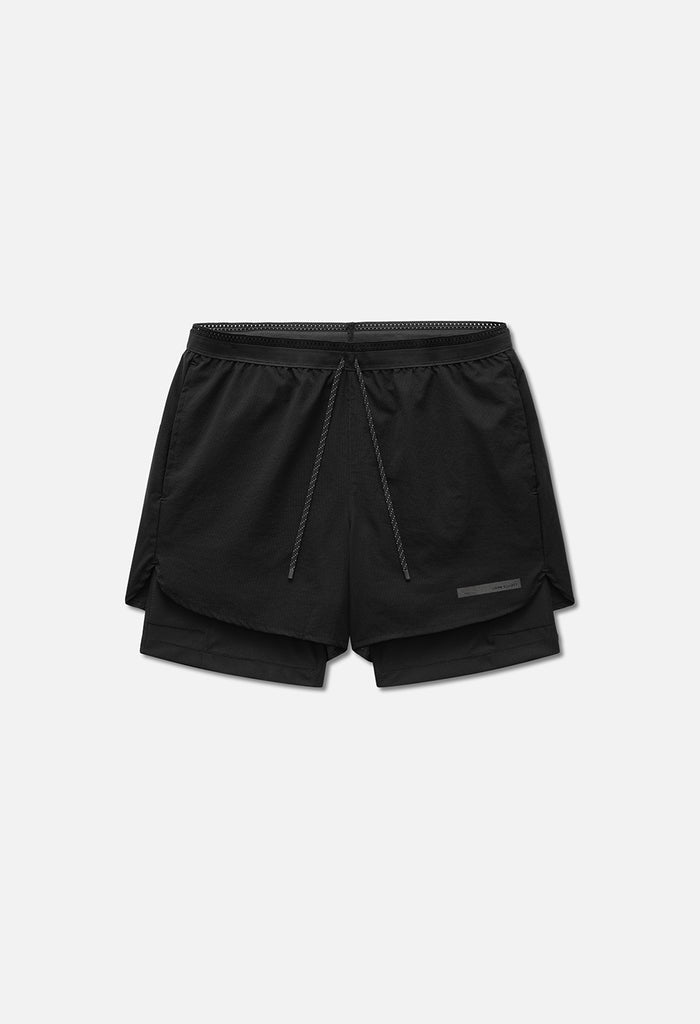 Grid-Mesh Sprint Shorts / Black