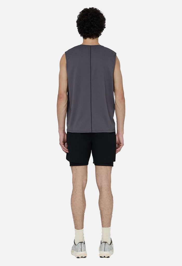 Grid-Mesh Sprint Shorts / Black