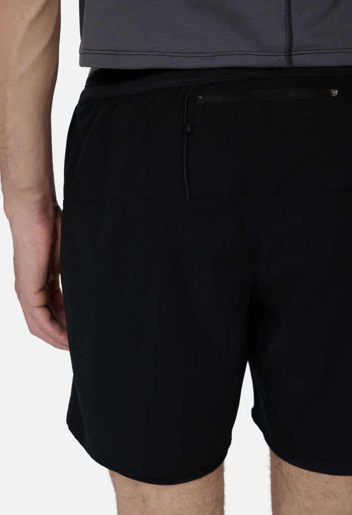 Grid-Mesh Sprint Shorts / Black