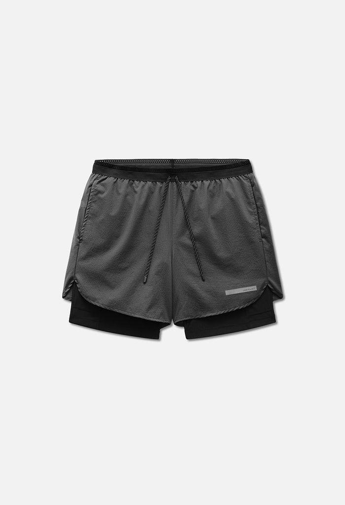 Grid-Mesh Sprint Shorts / Charcoal