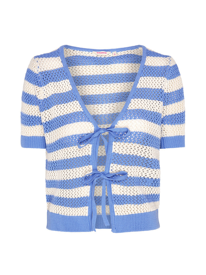 Harper Stripe Knit Top in Blue and White
