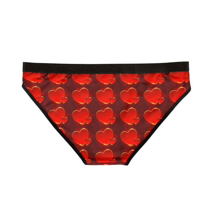 Heart Pattern Bikini Briefs — Red Romantic Women's Underwear for Valentine's Day - 314 Originals