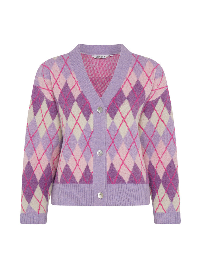 Henni Argyle Cardigan in Purple