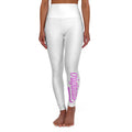 Yoga Leggings — High-Waisted White Leggings with Pink Originals Side Script - 314 Originals