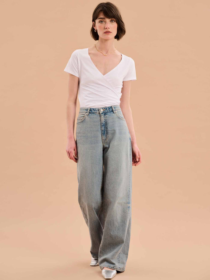 Hilary Jersey Top in White