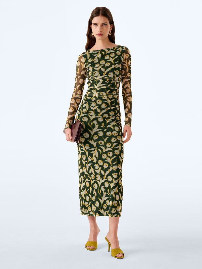 Hollis Dress in Blurred Tulip Print