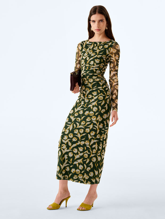 Hollis Dress in Blurred Tulip Print