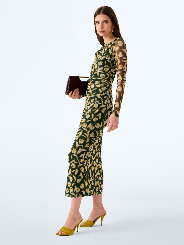 Hollis Dress in Blurred Tulip Print