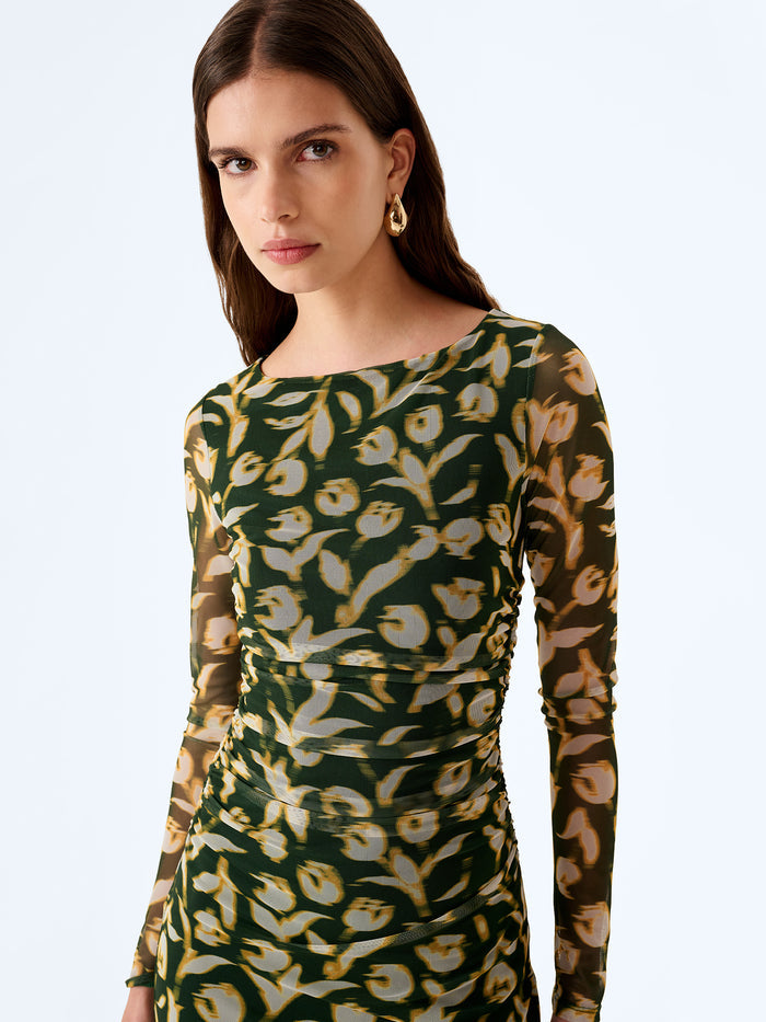 Hollis Dress in Blurred Tulip Print