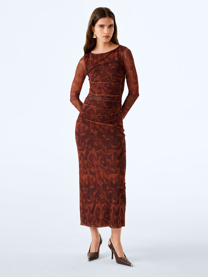 Hollis Dress in Woodgrain Print