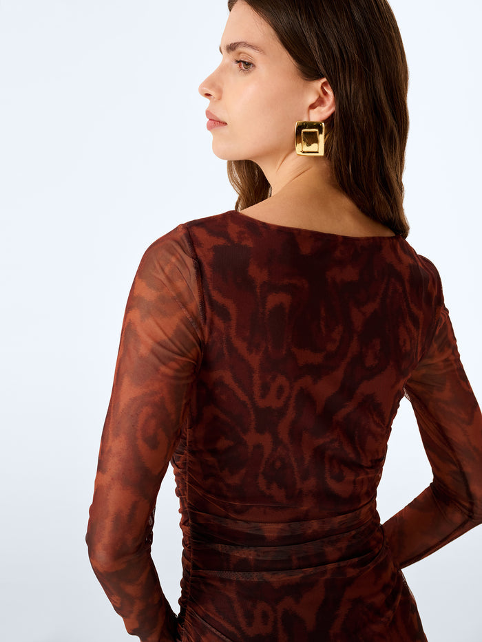 Hollis Dress in Woodgrain Print
