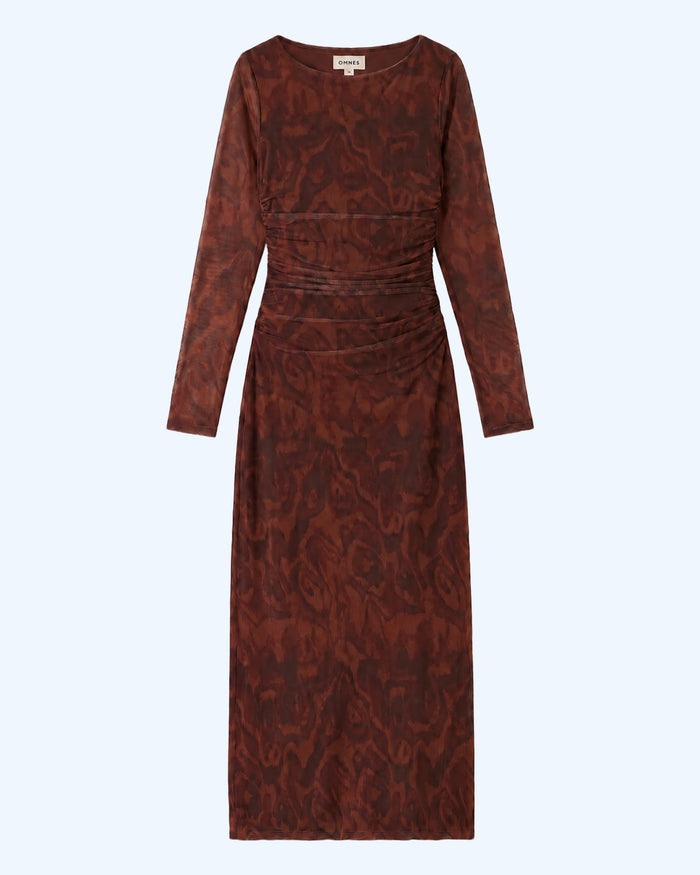 Hollis Dress in Woodgrain Print