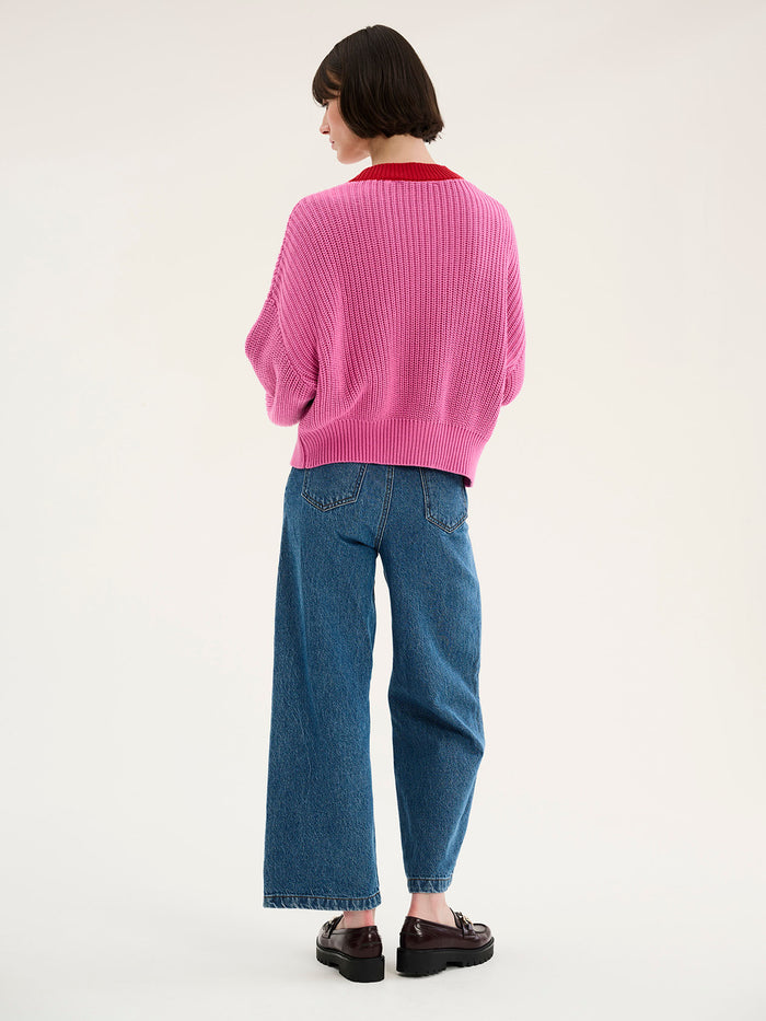 Hopper Cardigan in Pink and Red