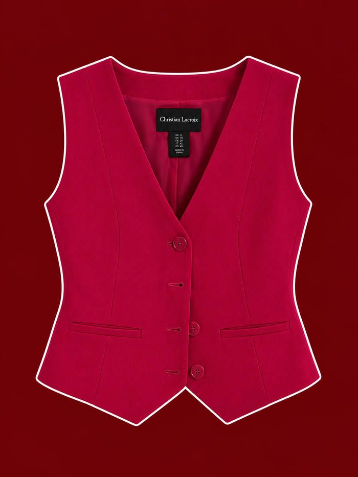 Hot Pink Tailored Vest
