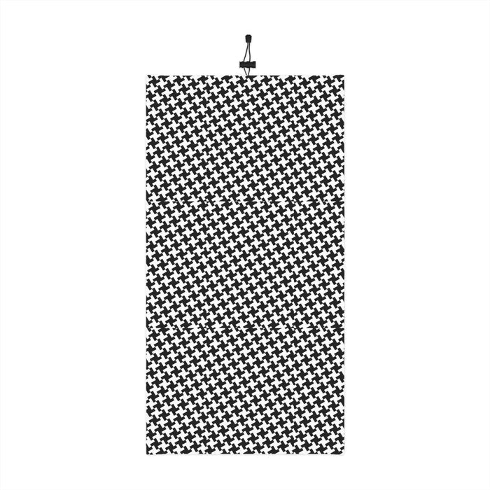 Houndstooth Winter Neck Gaiter with Drawstring — Cozy Black & White Face Scarf - 314 Originals